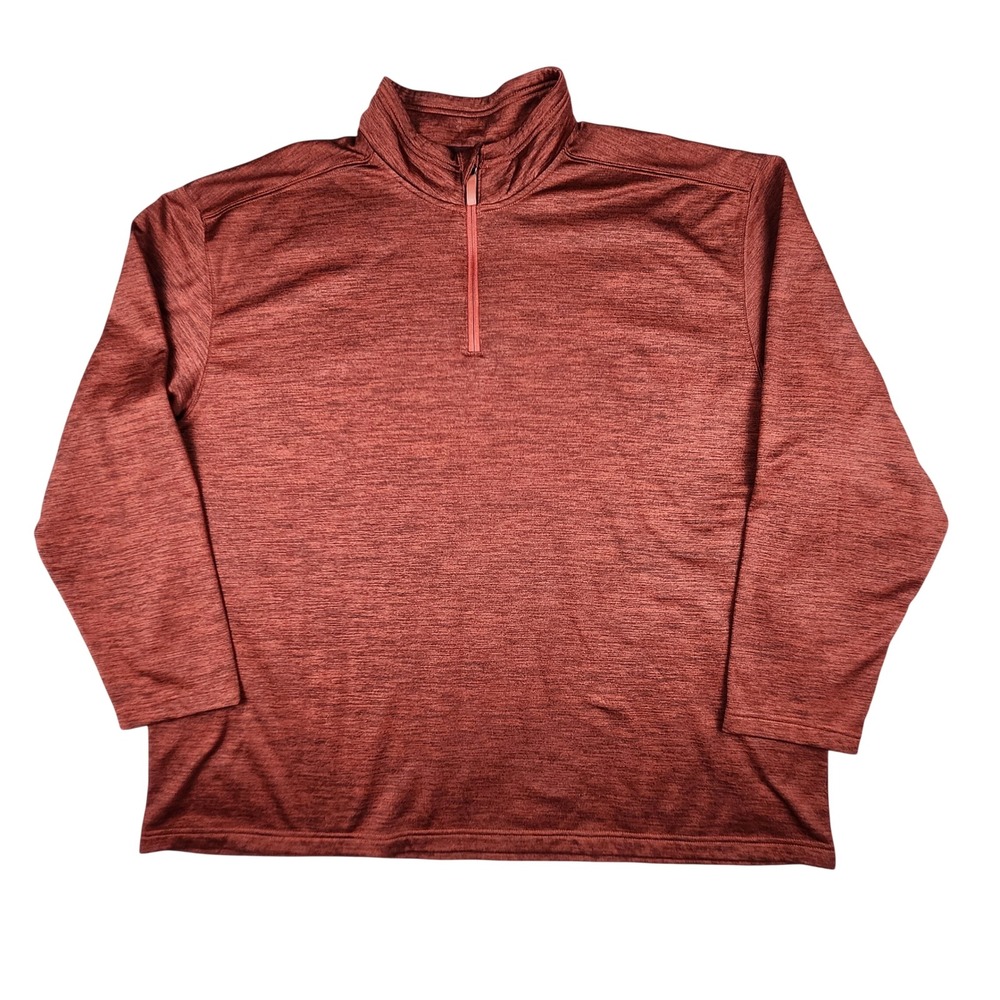 Blue Mountain Quarter Zip Pullover Mens 3XL Rust Red Heathered Long‎ Sleeve